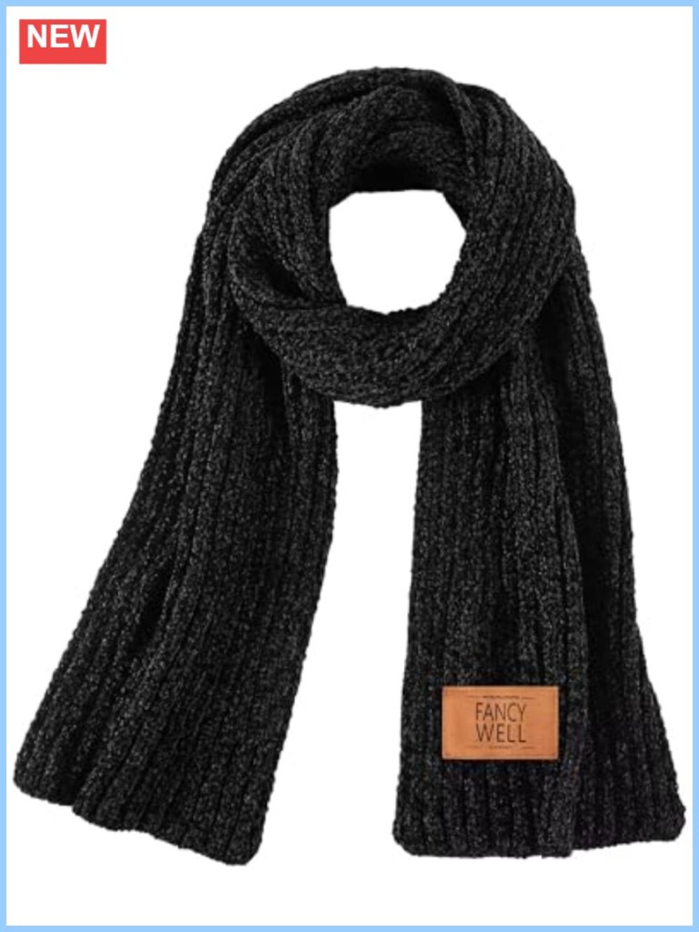 Chenille Knit Winter Scarf for Women - Soft Cold Weather Neck Wrap
